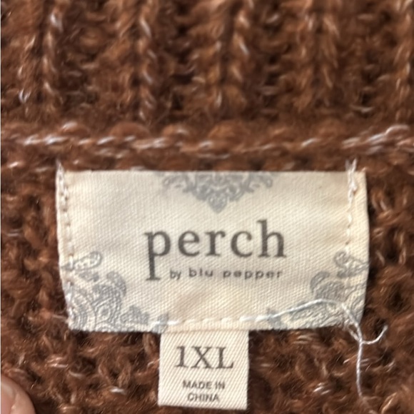 Blu Pepper Men's Textured Brown Crewneck Sweater - Picture 2 of 3